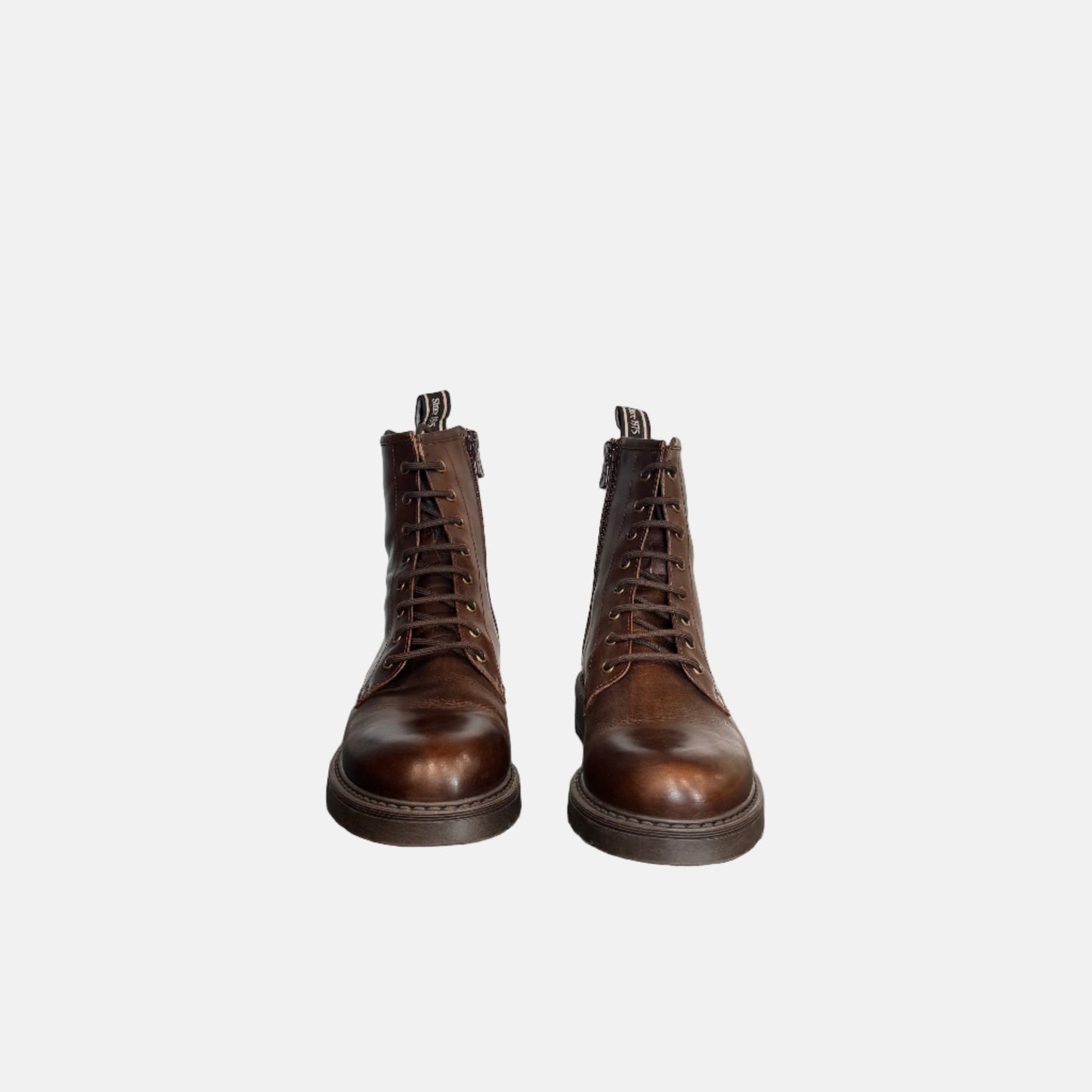 Lace Up Combat Boot in Brown
