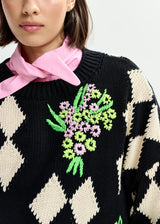 Jactori Embroidered Pullover in Black