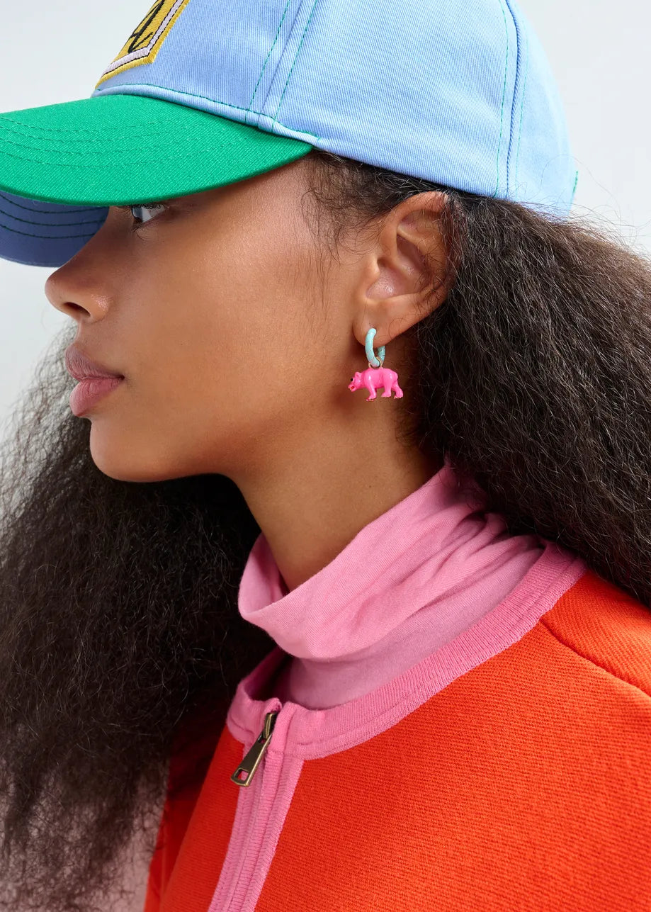 Cardigan with Contrasting Trims and Zip in Orange