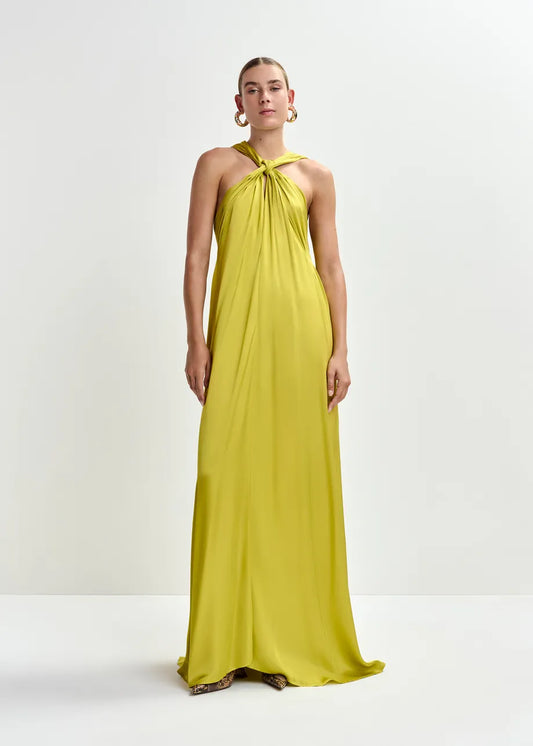 Jaycee Halterneck Maxi Dress in Yellow