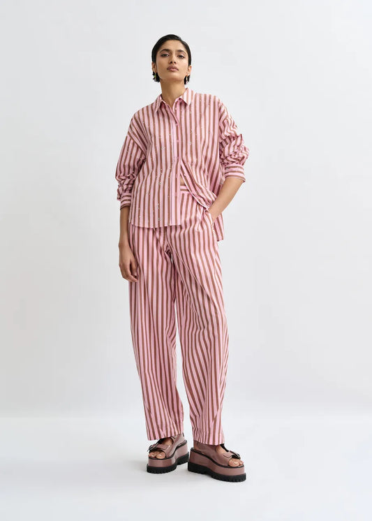 Jelief Rhinestone Shirt in Rose