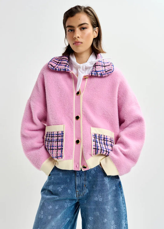 Joilu Knitted Jacket in Pink