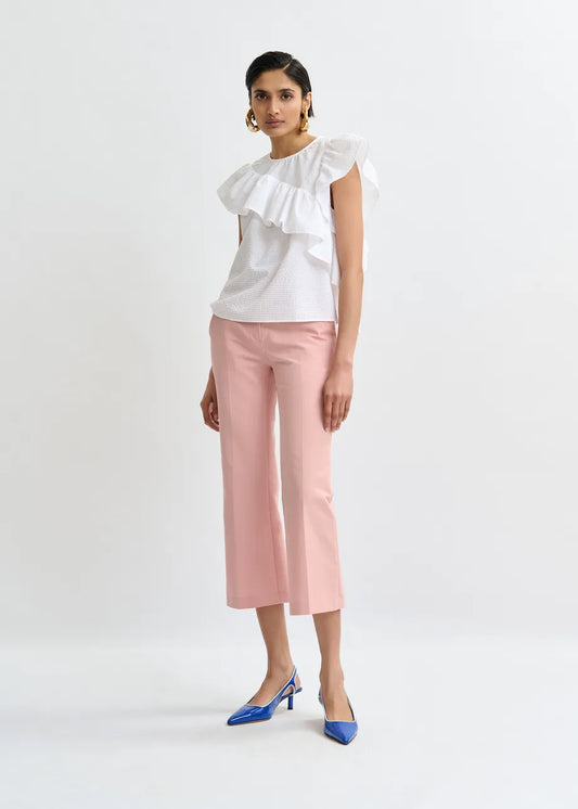 Joojoo Ruffle Top in White