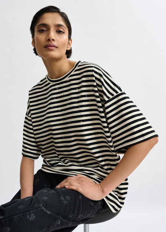 Joste Striped T-Shirt in Black/White
