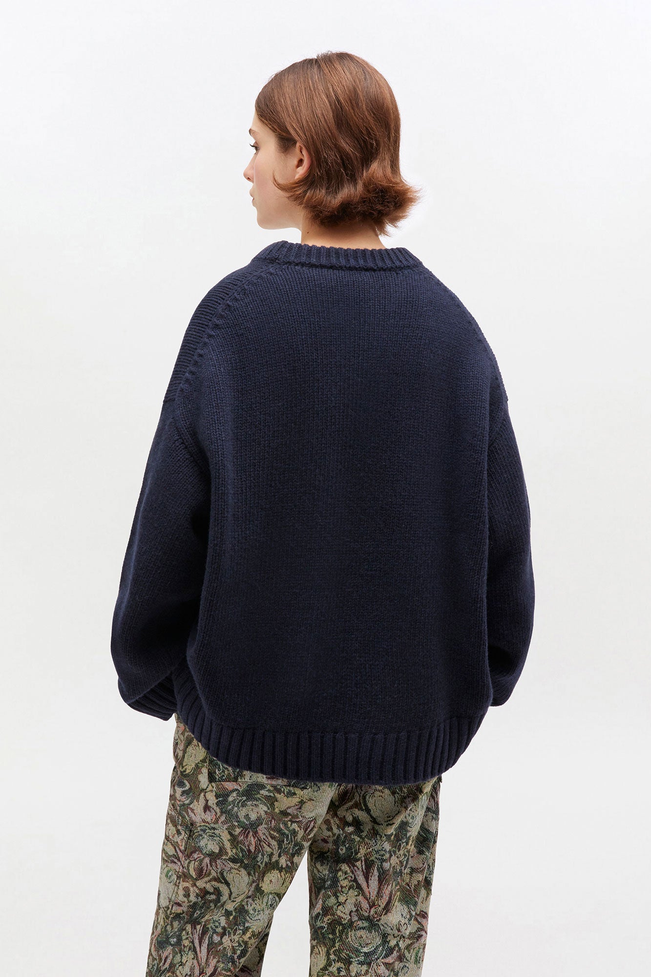 Wool Mix Sweater in Dark Blue