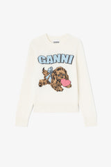 Puppy Wool Jumper in Ivory