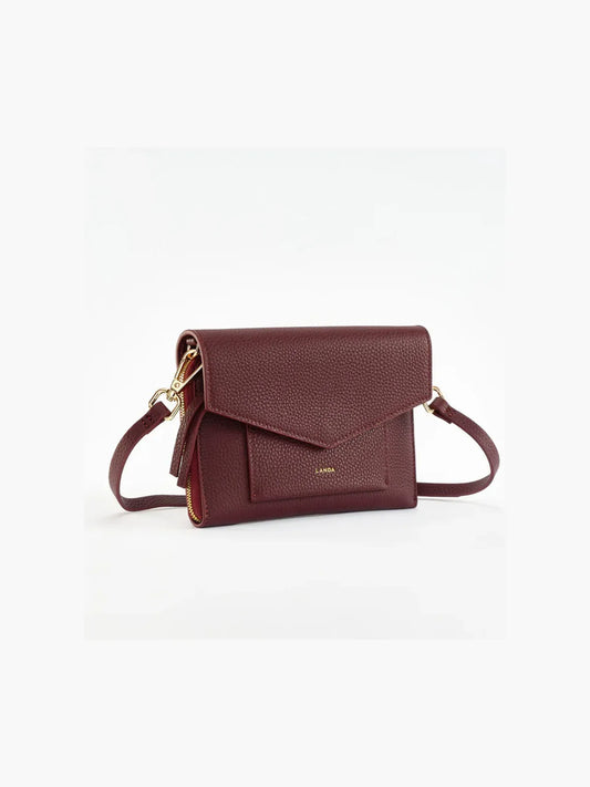 Aliso Structured Phone Bag in Burgundy