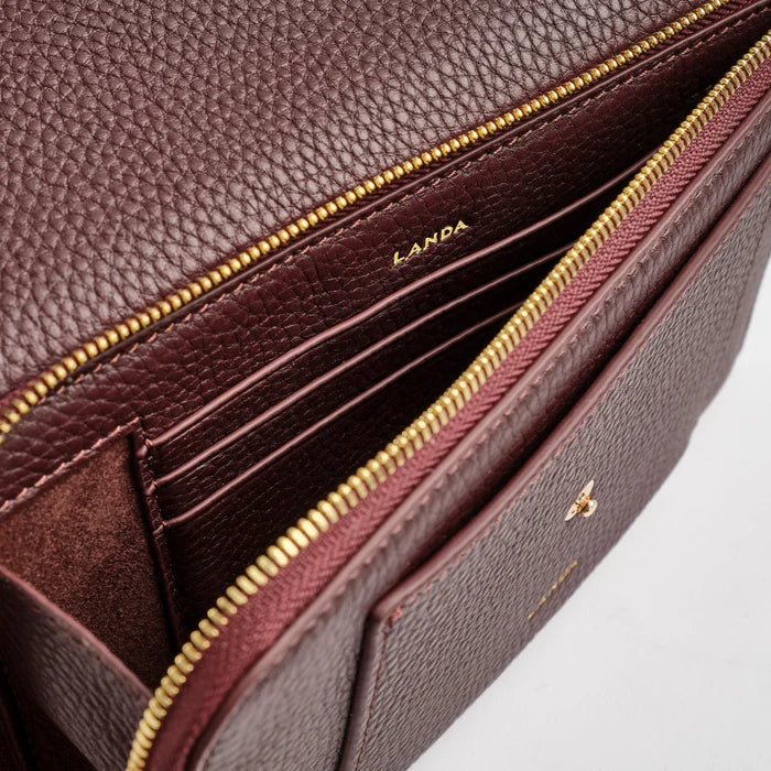 Aliso Structured Phone Bag in Burgundy