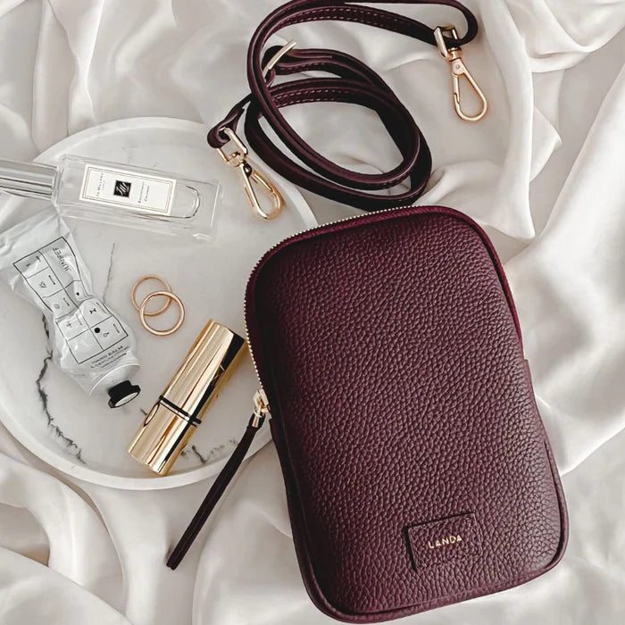 Cassia Phone Bag in Burgundy