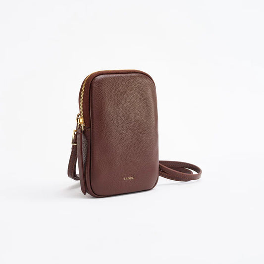 Cassia Phone Bag in Dark Brown