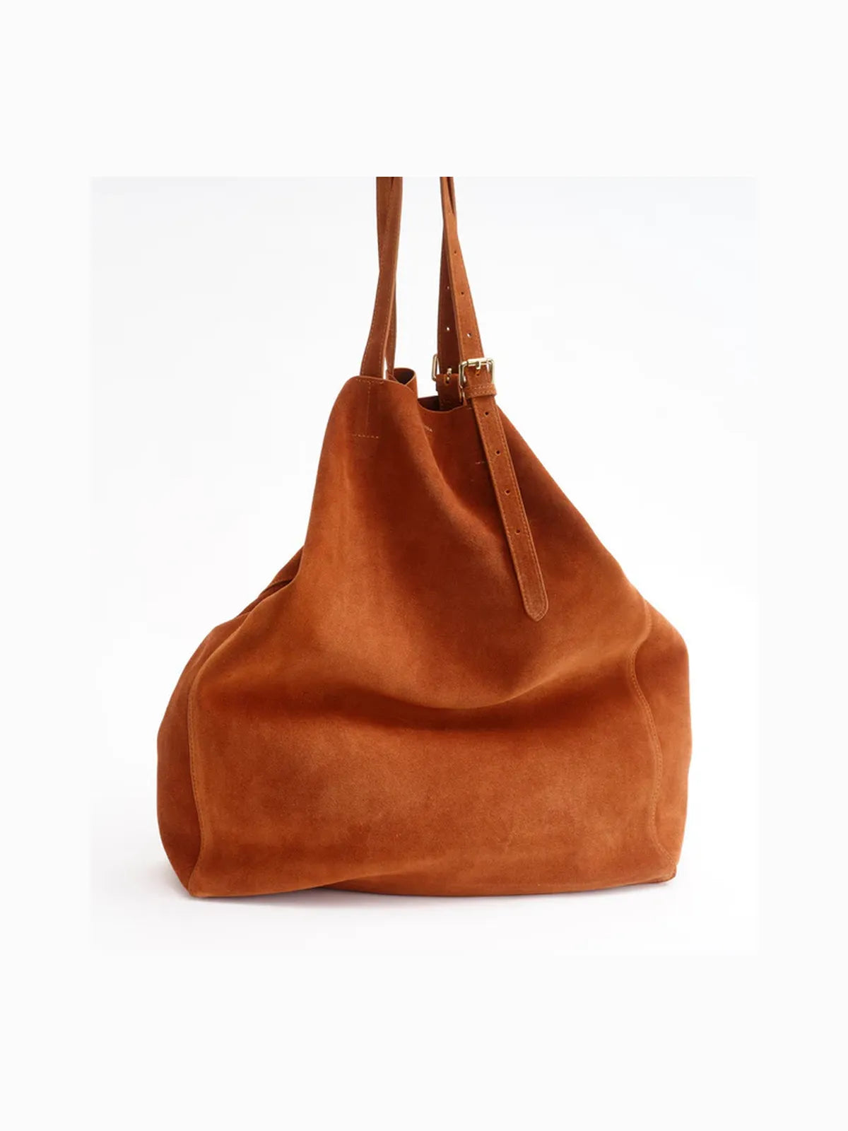 Panama Oversized Shopper Bag in Suede Tan