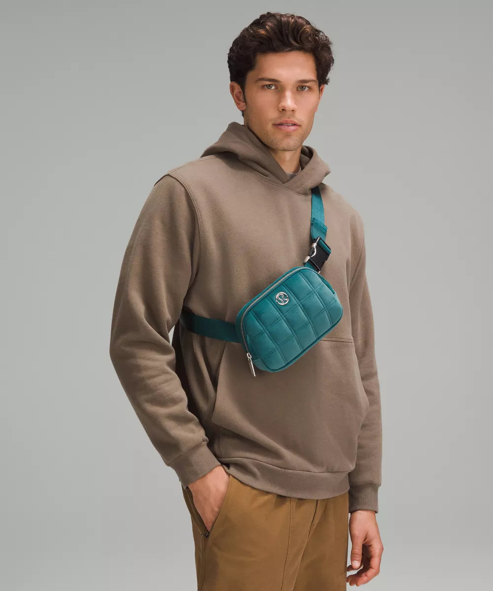Everywhere belt bag quilted velour-storm teal