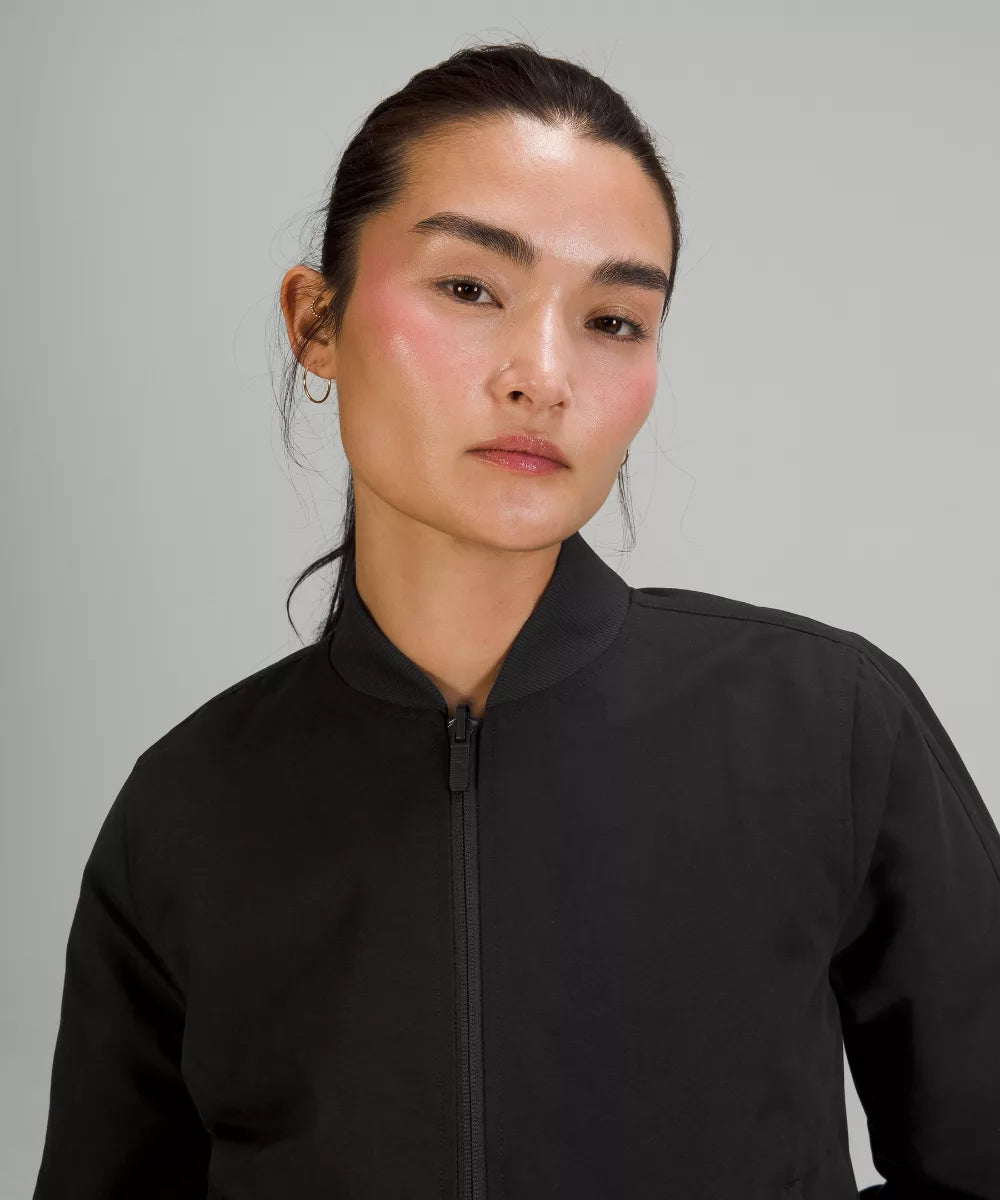 NON STOP COTTON BOMBER JACKET-BLACK