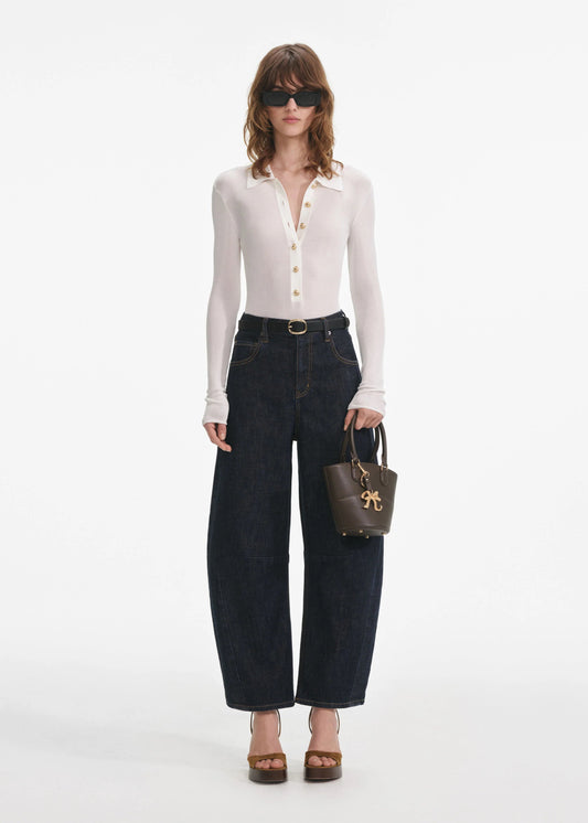 Barrel Leg Jeans in Indigo