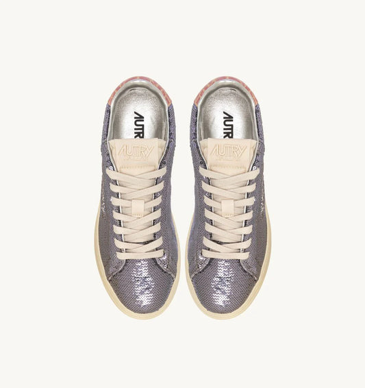 Sparkling Dallas Low Sneakers Paillet in Gun Pink