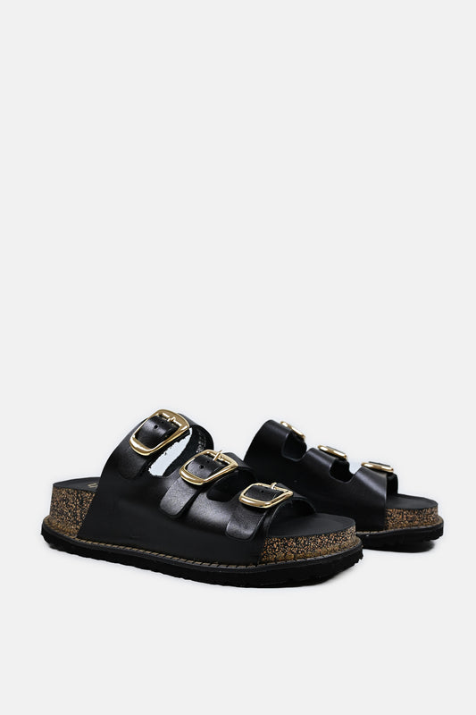 Granada Buckle Sandal in Black
