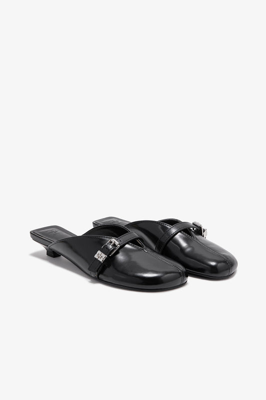 Sue Kitten Heel Mules in Black