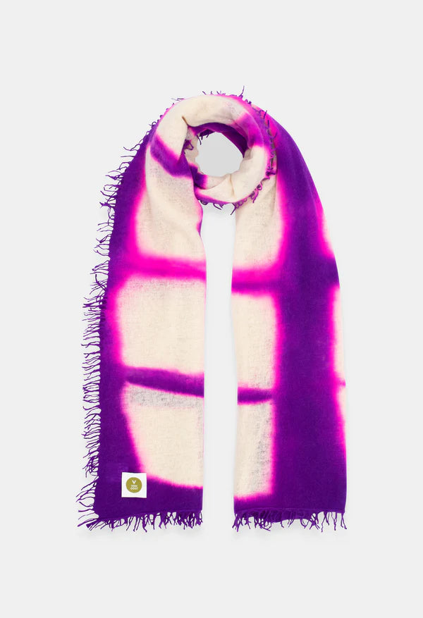 Cashmere Scarf in Ice Bear Neon Purple