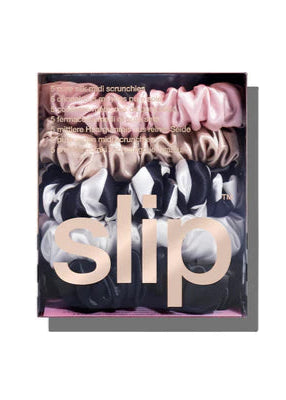 PURE SILK MIDI SCRUNCHIES MULTI SET OF 5 - SLIP