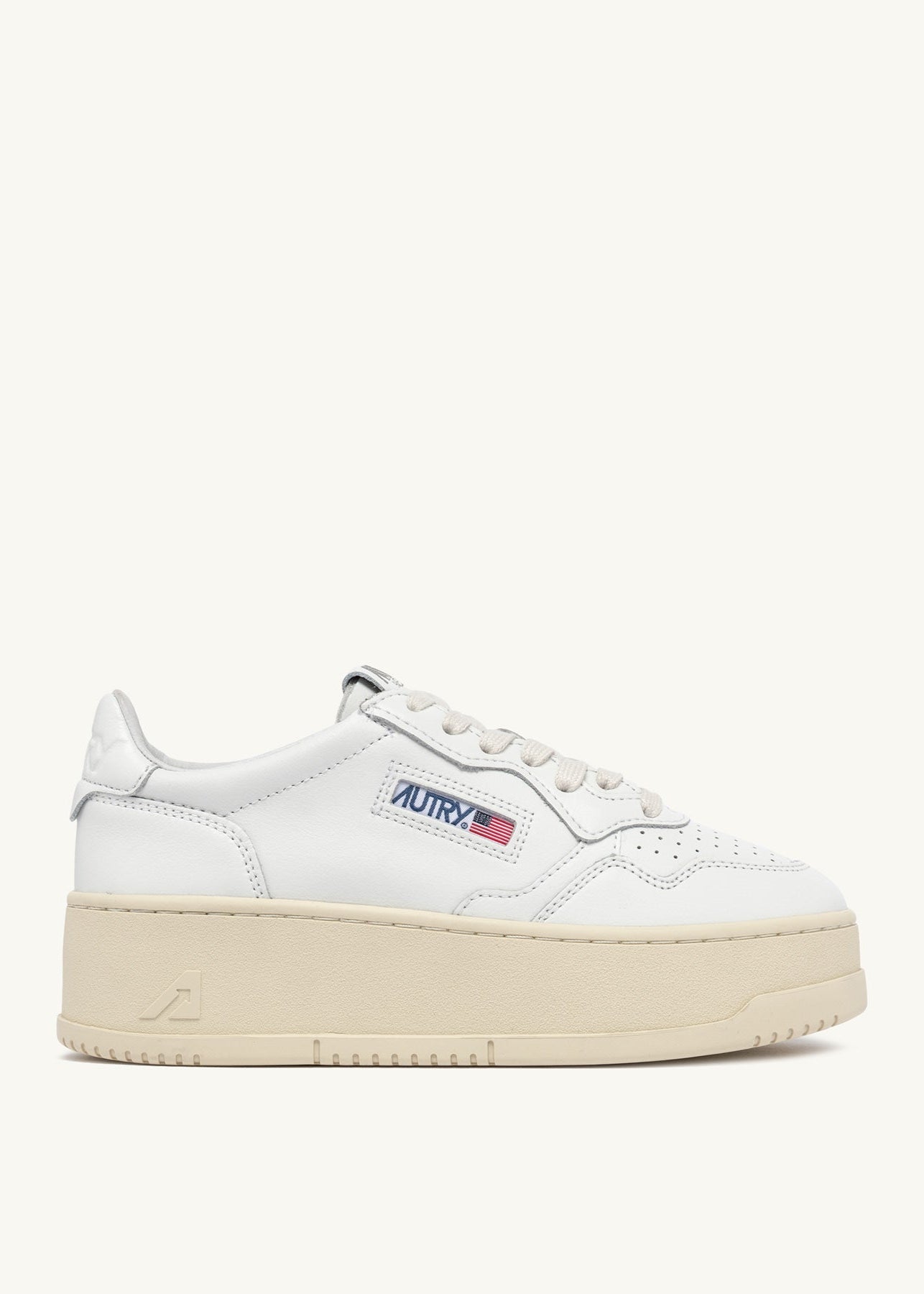 Medalist Platform Sneakers in White Leather