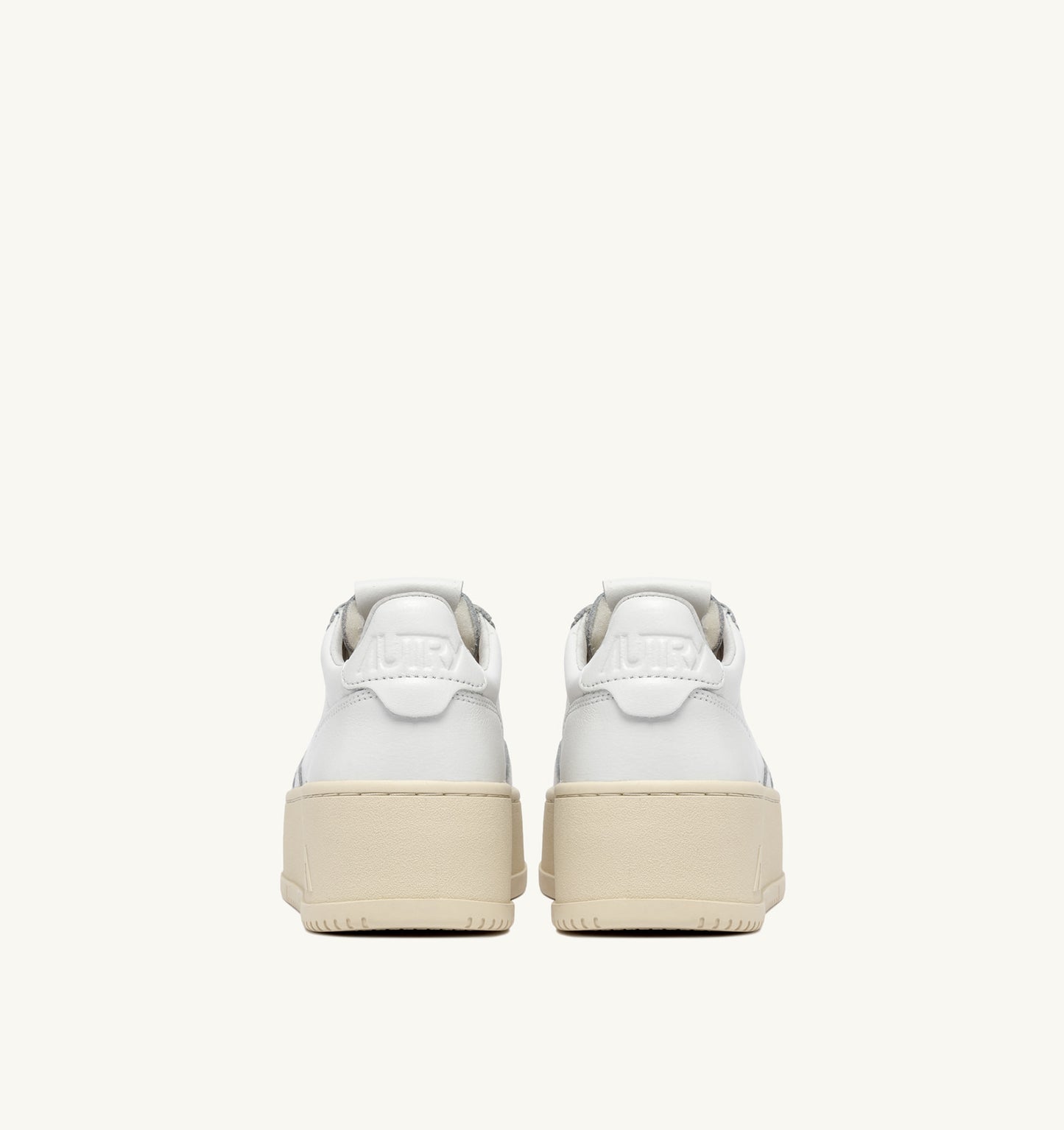 Medalist Platform Sneakers in White Leather