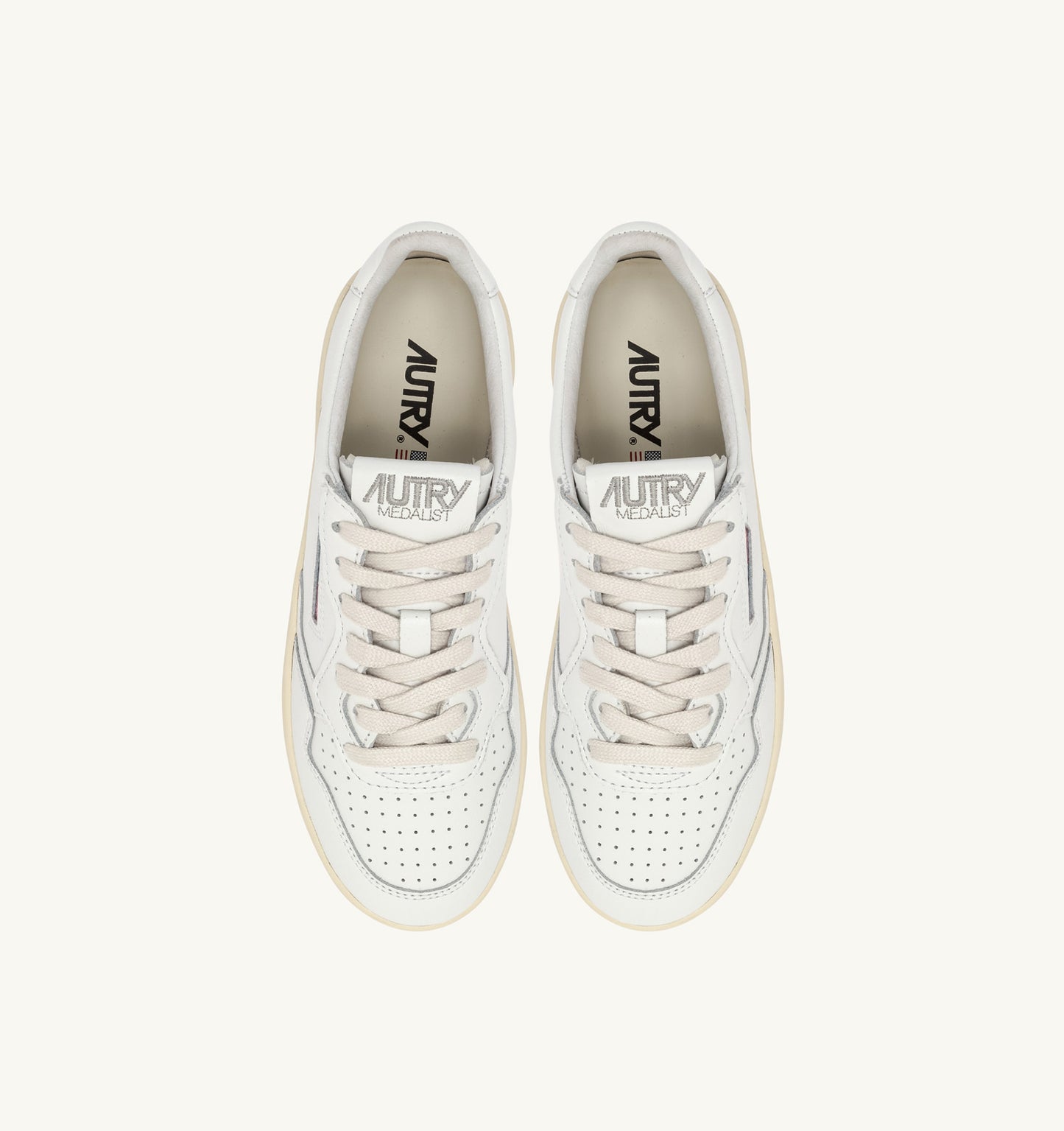 Medalist Platform Sneakers in White Leather