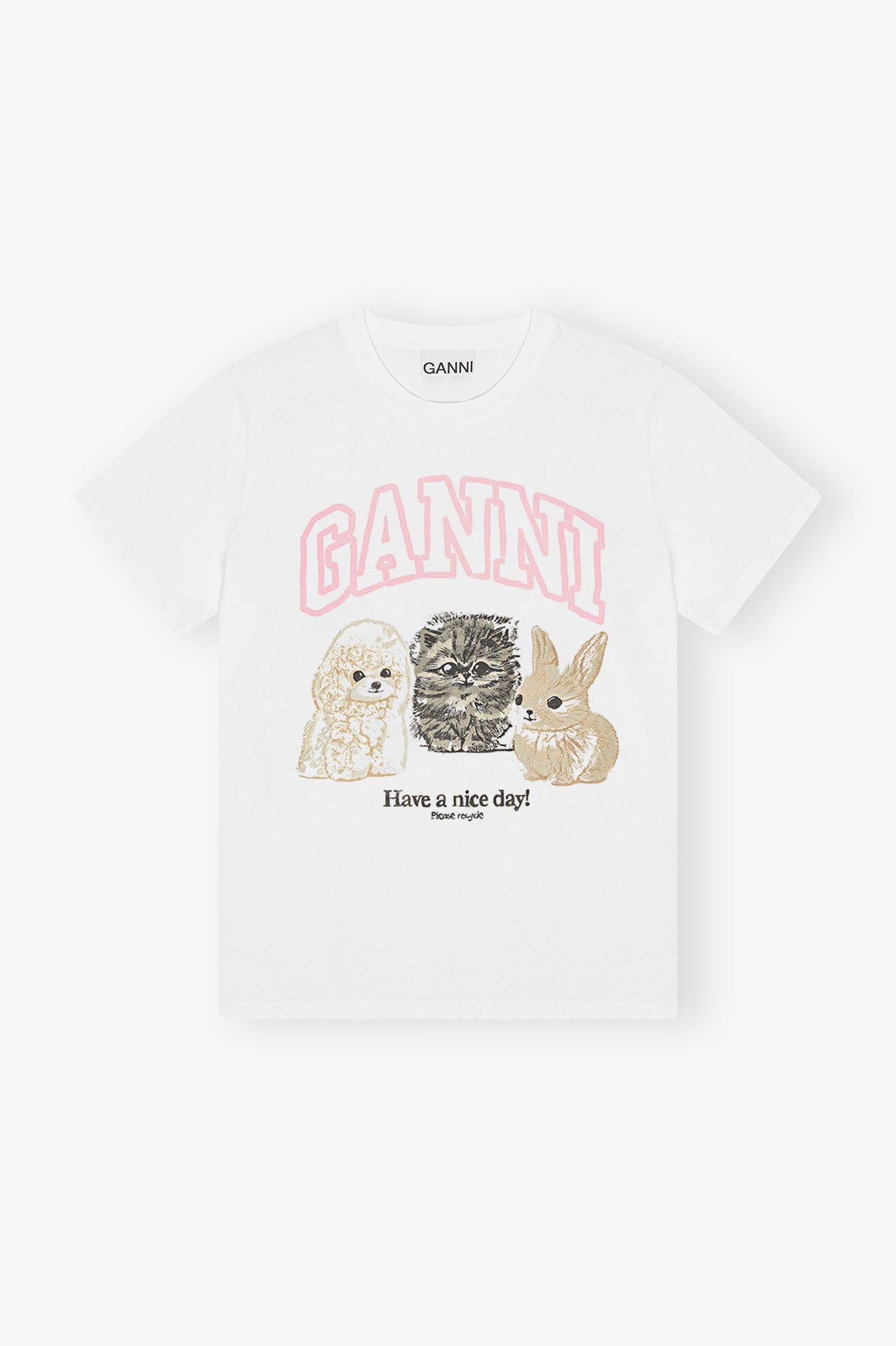 Animals Print T-shirt in White