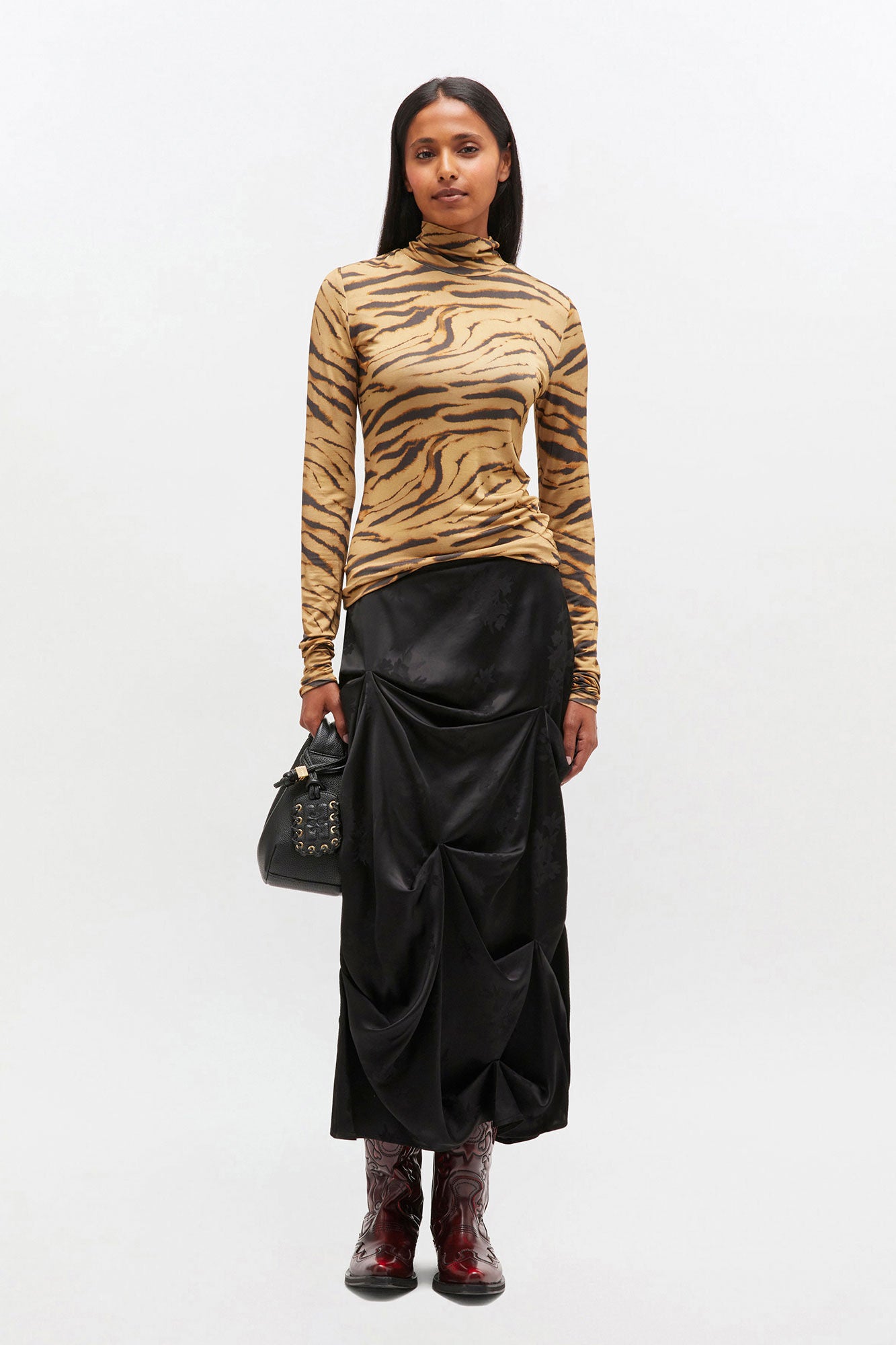 Jersey Turtleneck in Zebra Print