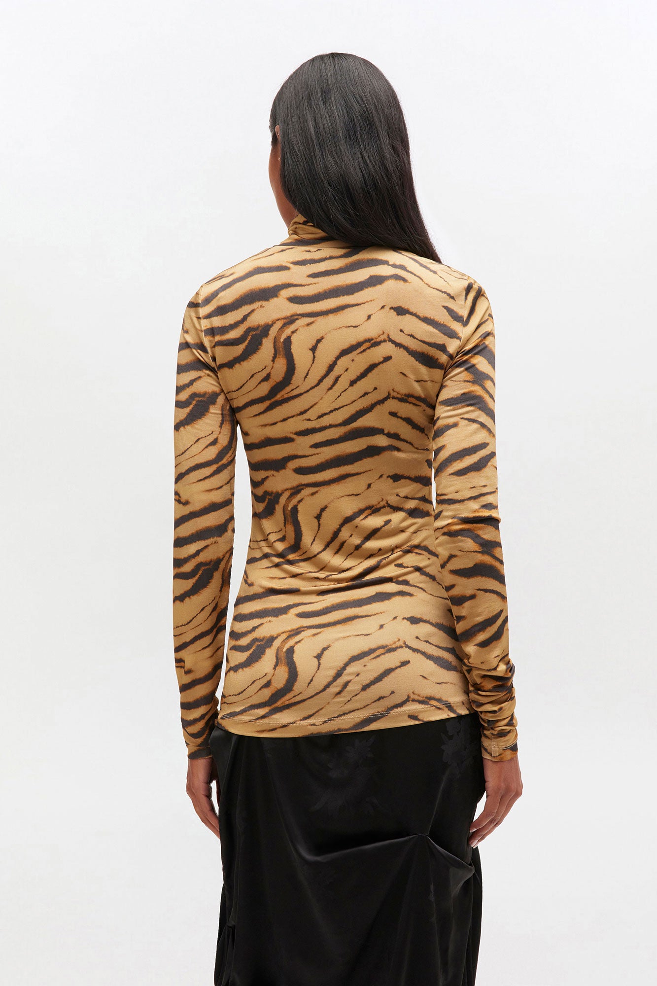 Jersey Turtleneck in Zebra Print
