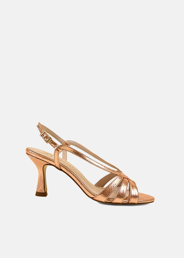 Strappy Heels in Rose Gold