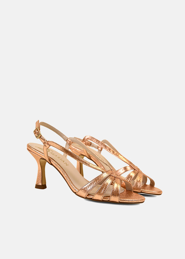 Strappy Heels in Rose Gold