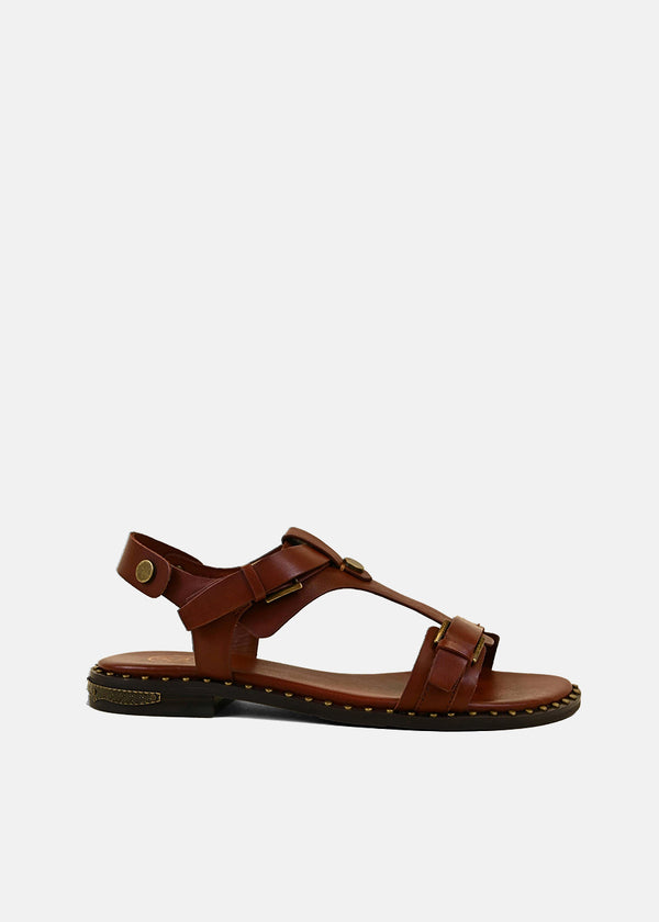 Piper Strappy Sandals in Brown