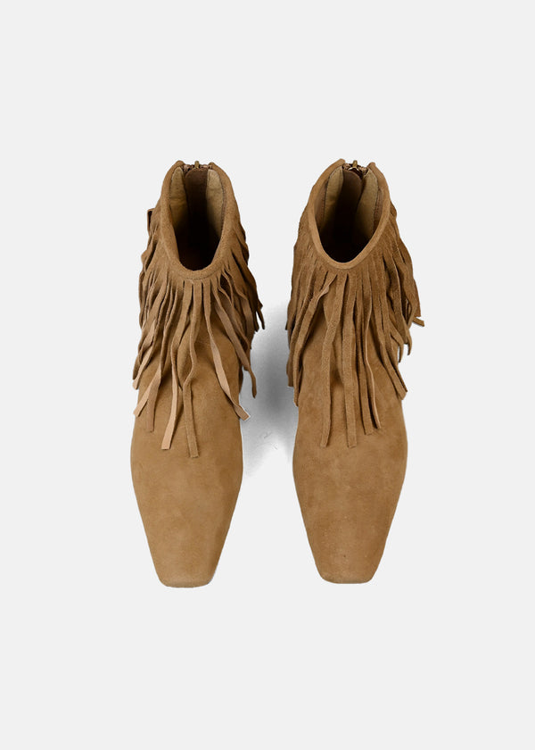 Fringe Ankle Boot in Camel