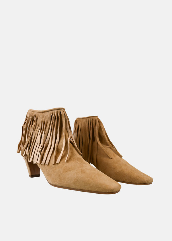 Fringe Ankle Boot in Camel