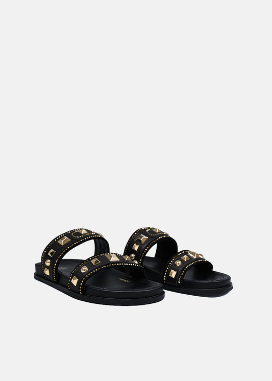 Double Strap Sandal in Black