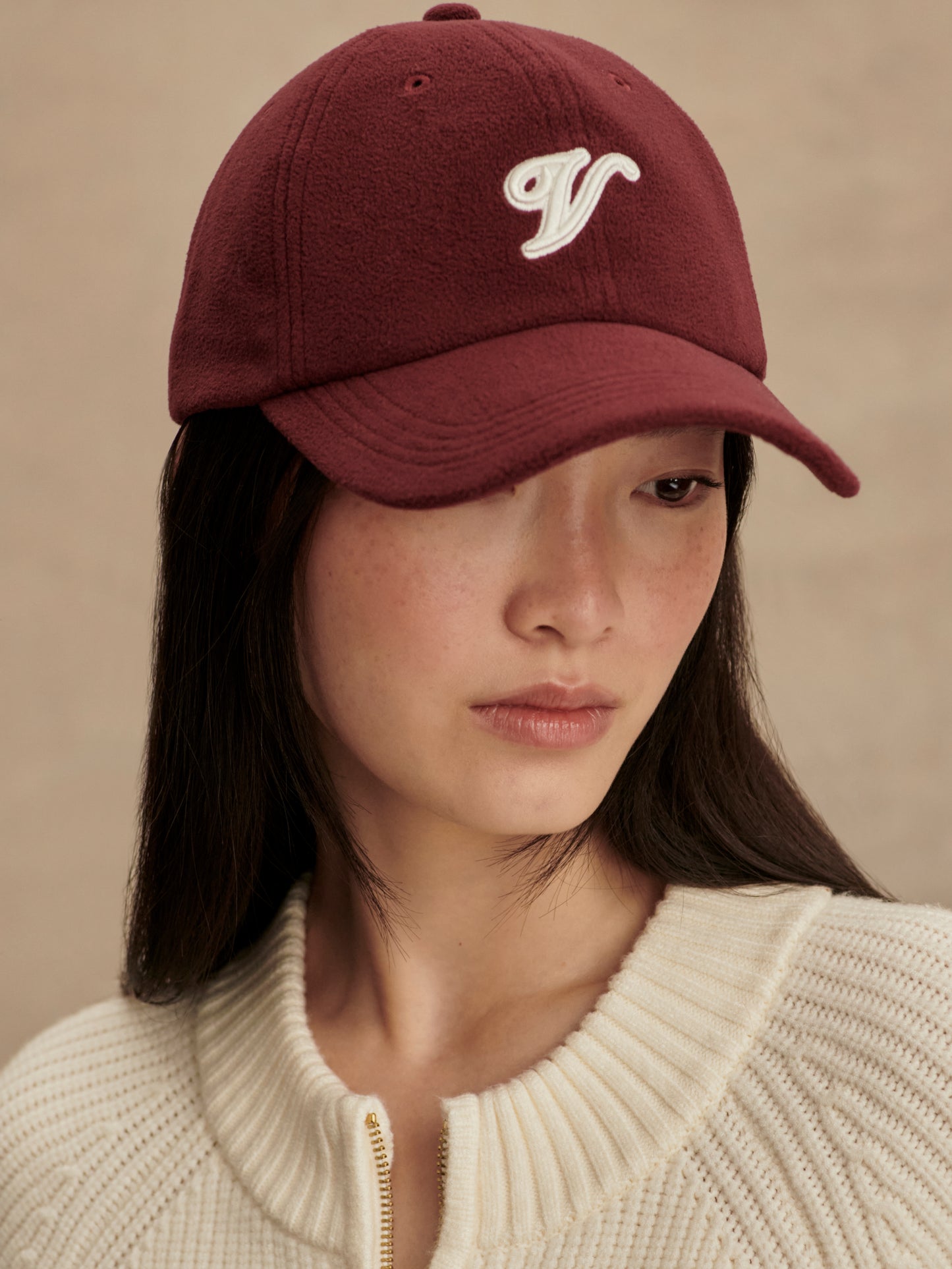 Raina Fleece Cap in Maroon