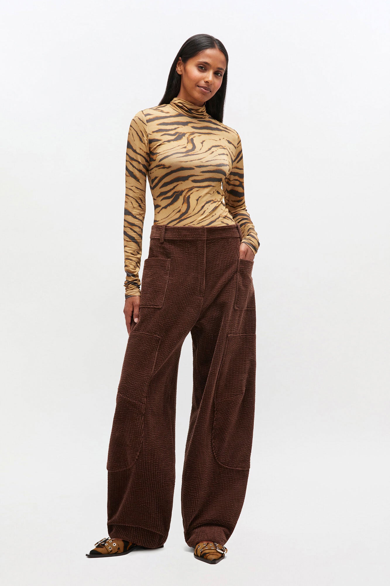 Seersucker Corduroy Pants Chicory Coffee