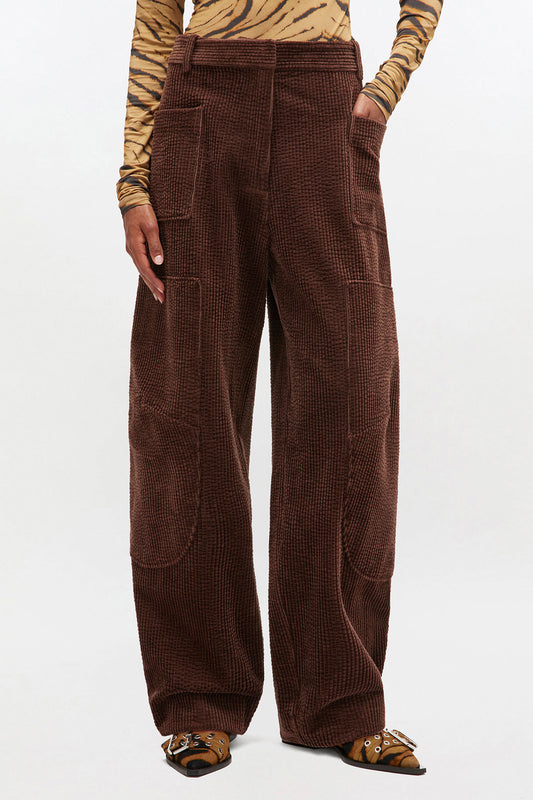 Seersucker Corduroy Pants Chicory Coffee