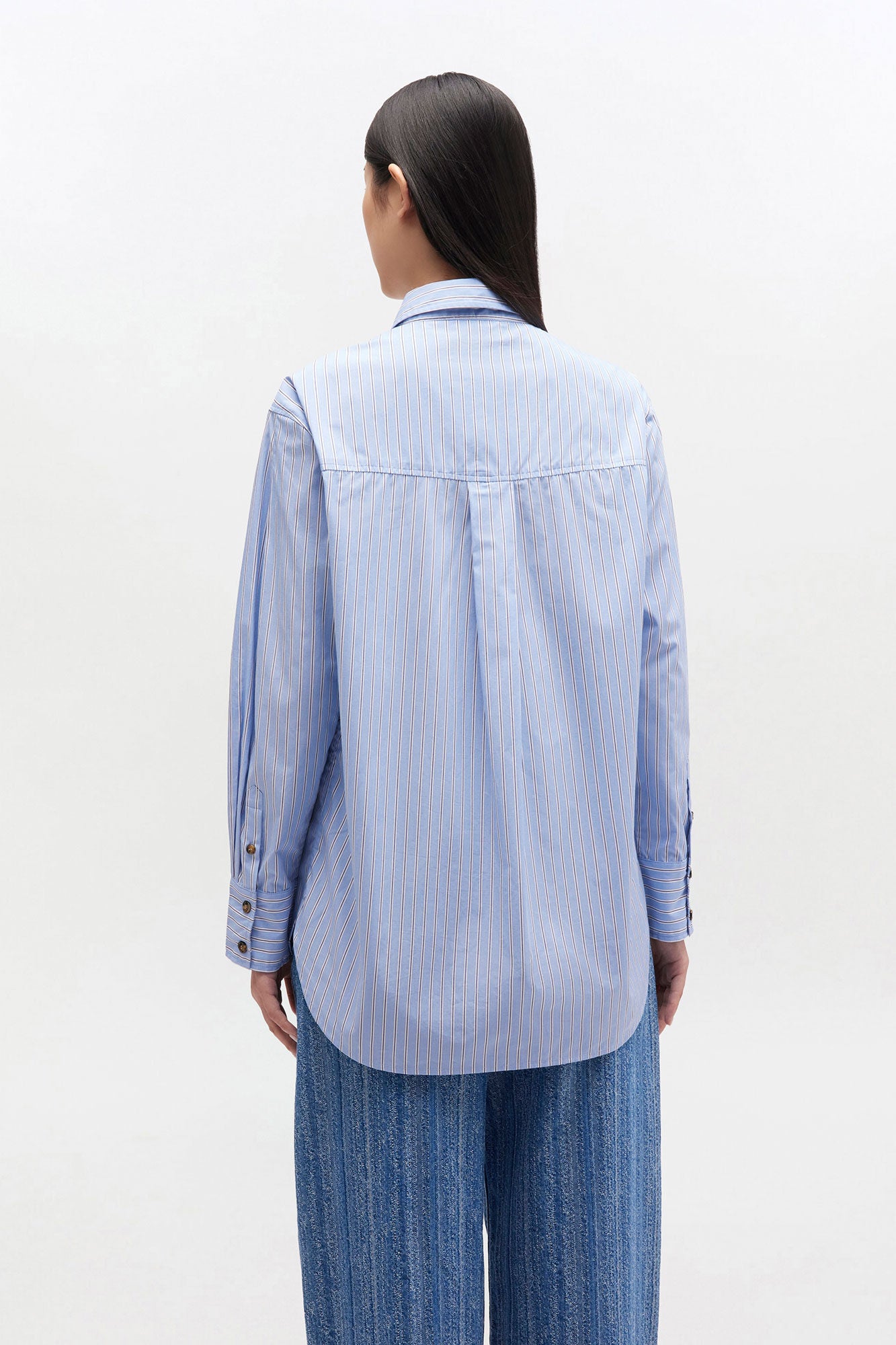 Stripe Logo Shirt in Blue