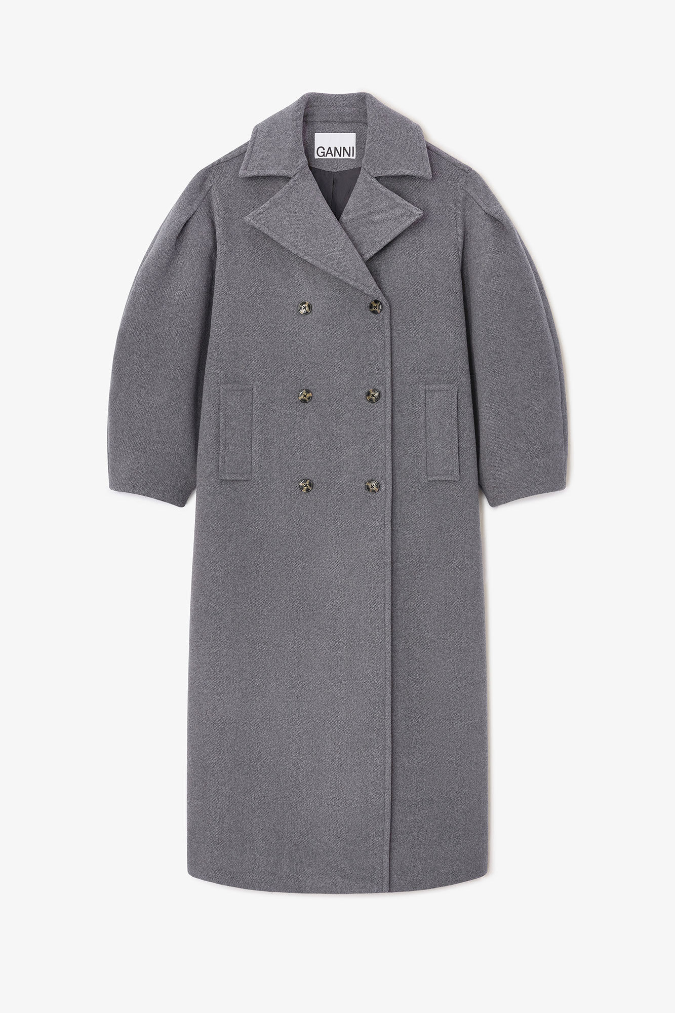 Oversized Long Peacoat in Grey