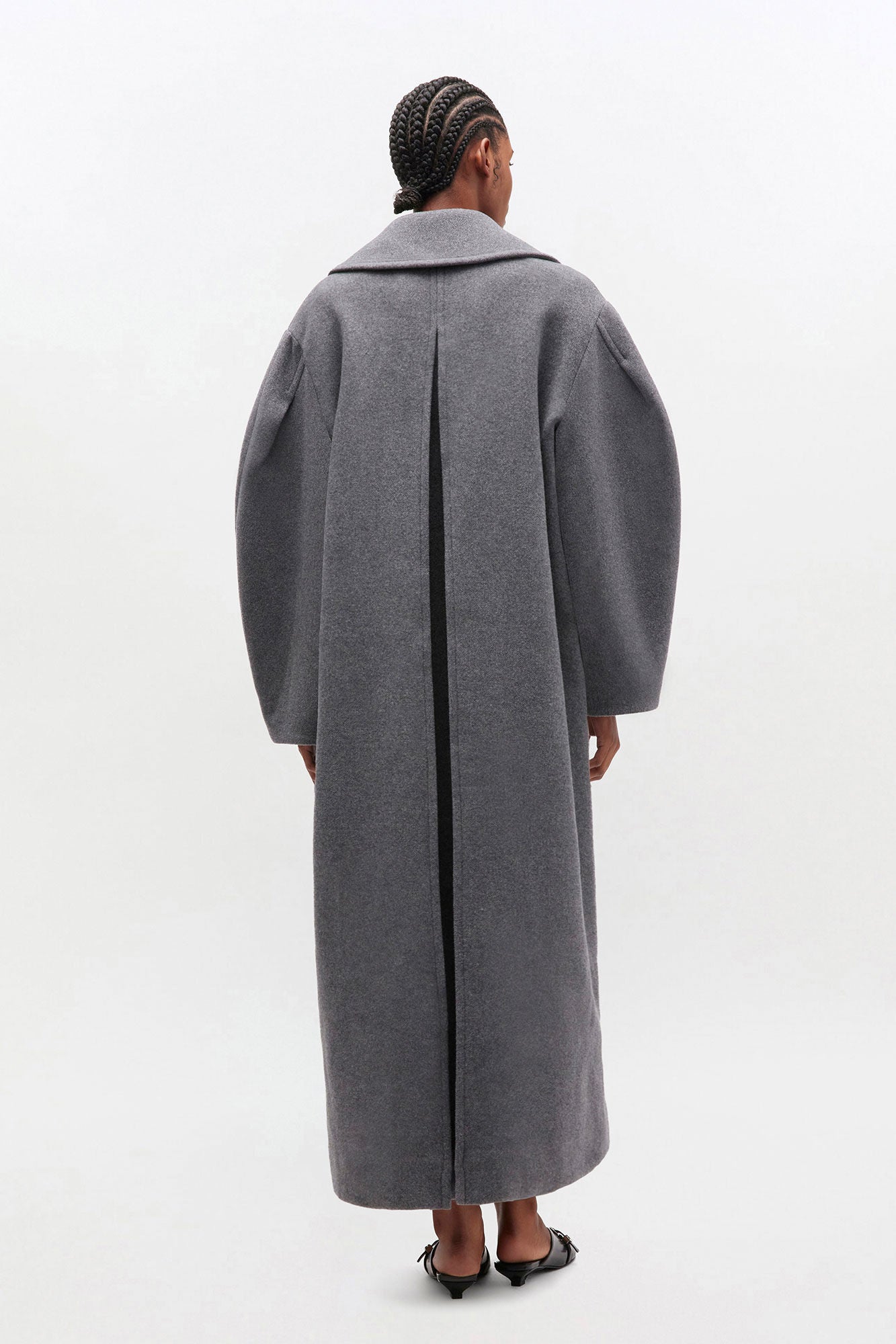 Oversized Long Peacoat in Grey