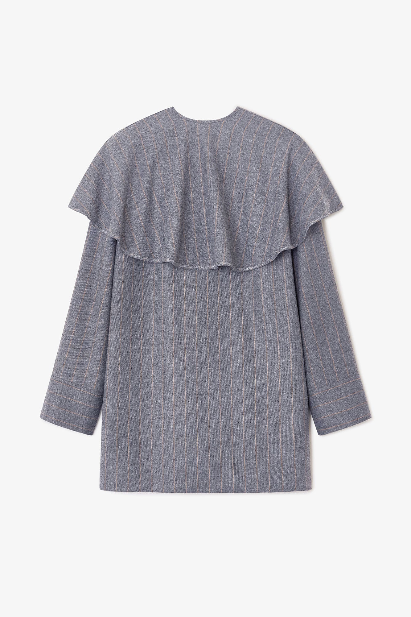 Circle Collar Dress in Grey Stripe