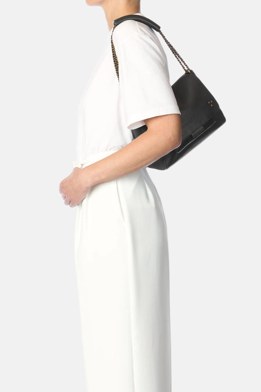 Lulu M in Noir Brass Calfskin