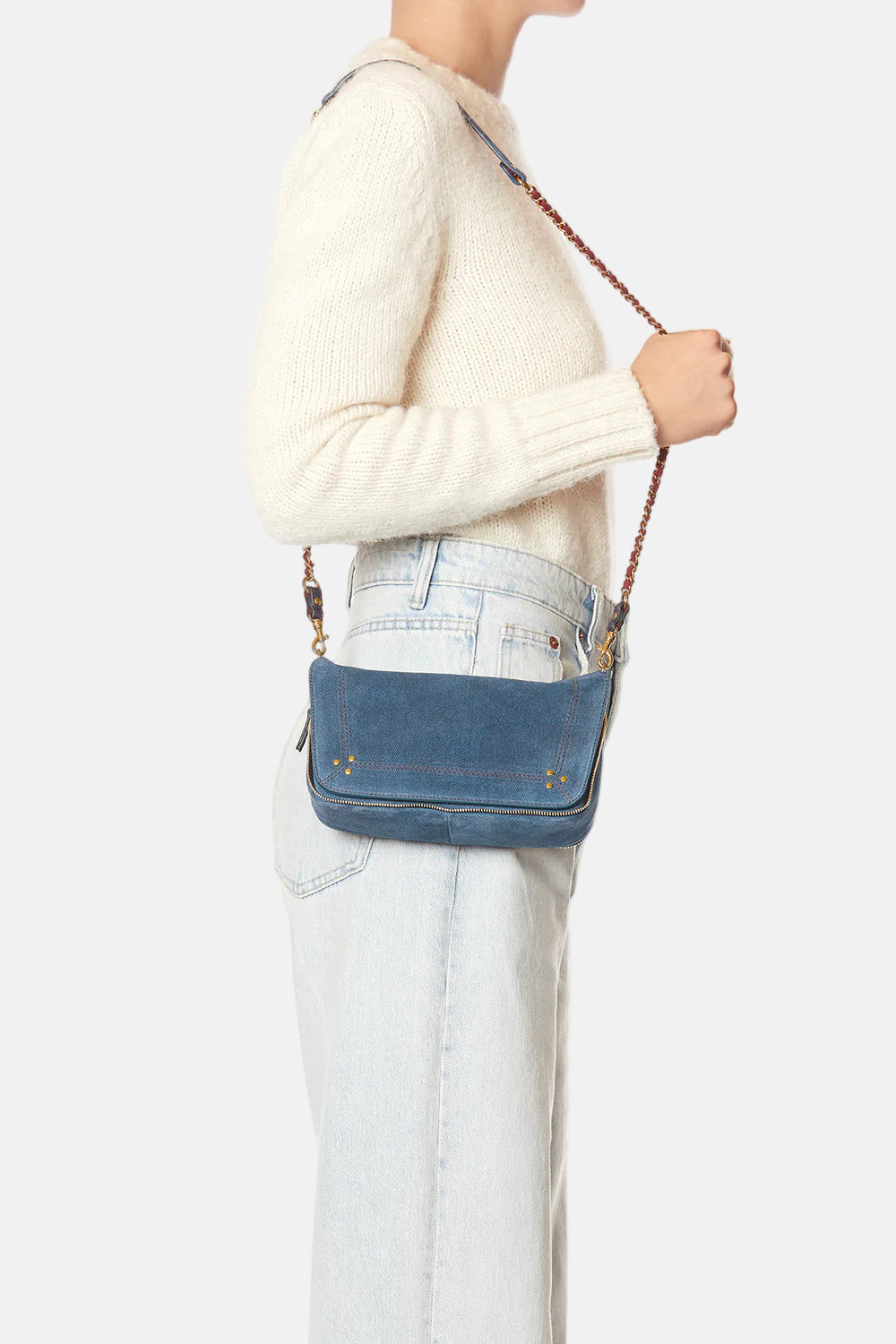 Bobi S Bag in Split Suede Jeans