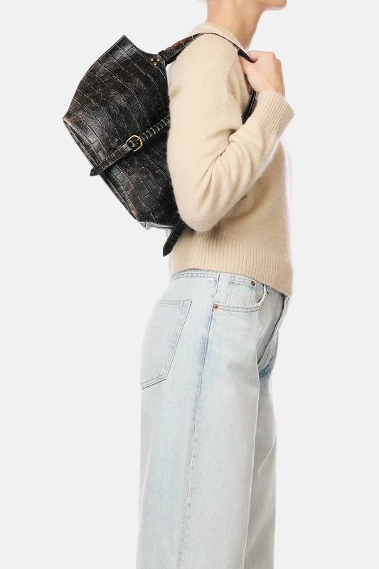 Joseph S Bag in Croco Print Mocha