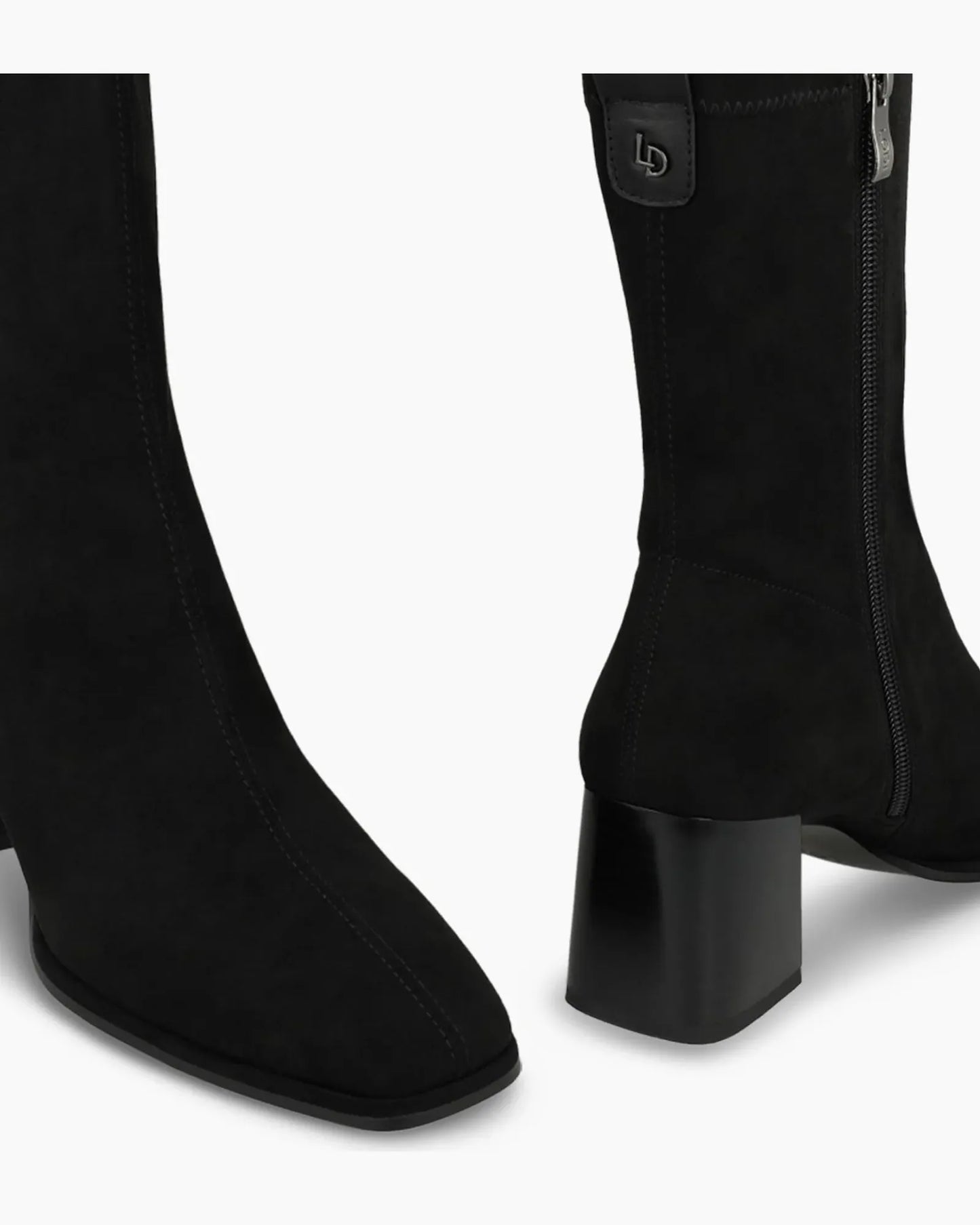 Heka Ankle Block Heel Boot in Black Suede