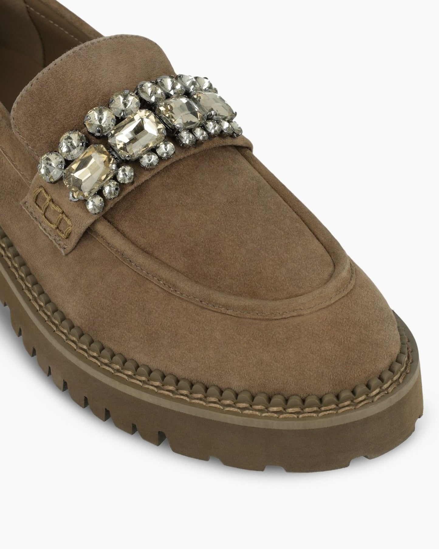 Chunky Loafer in Taupe Suede