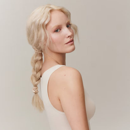 Pure Silk Skinny Scrunchies in Blonde