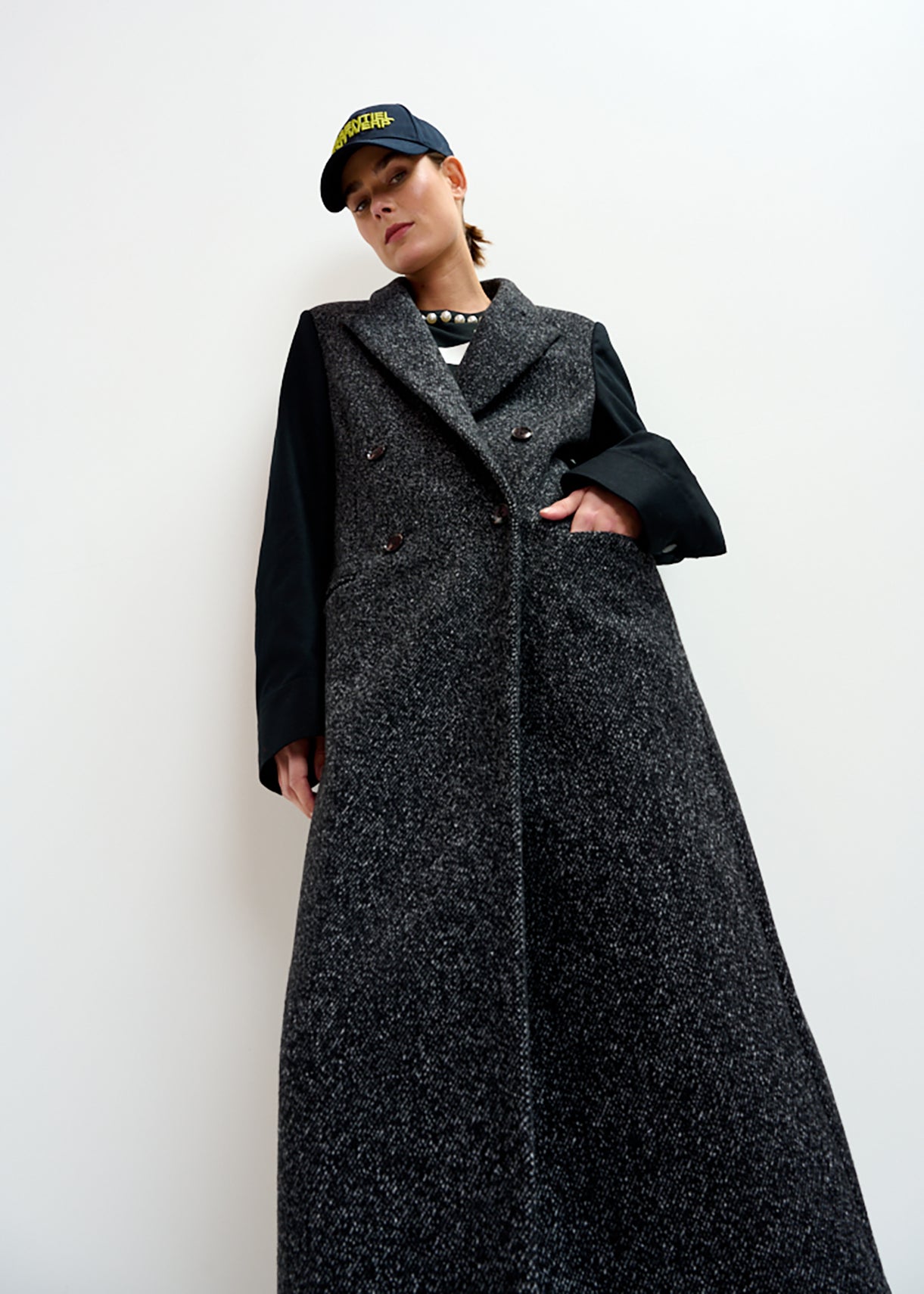 Ivona contrast sleeve coat