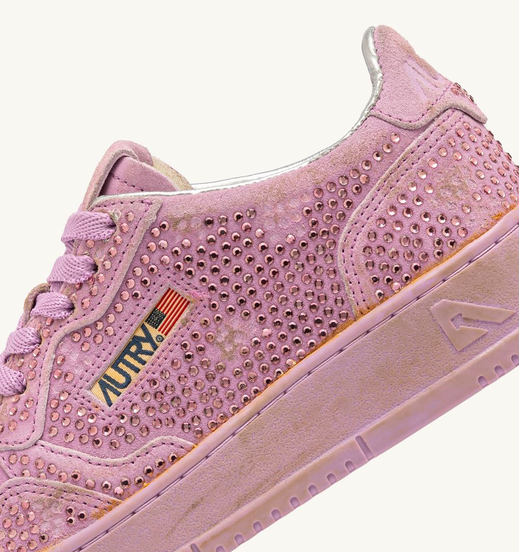 Sparkling Dallas Low Sneakers Paillet in Gun Pink